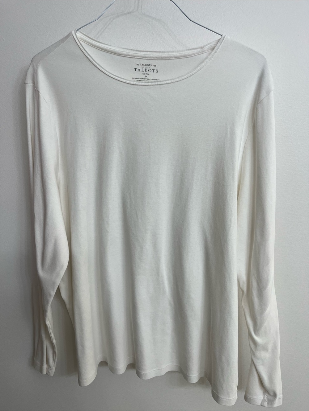 Talbots Woman 3X Crew Neck Tee - Ivory White